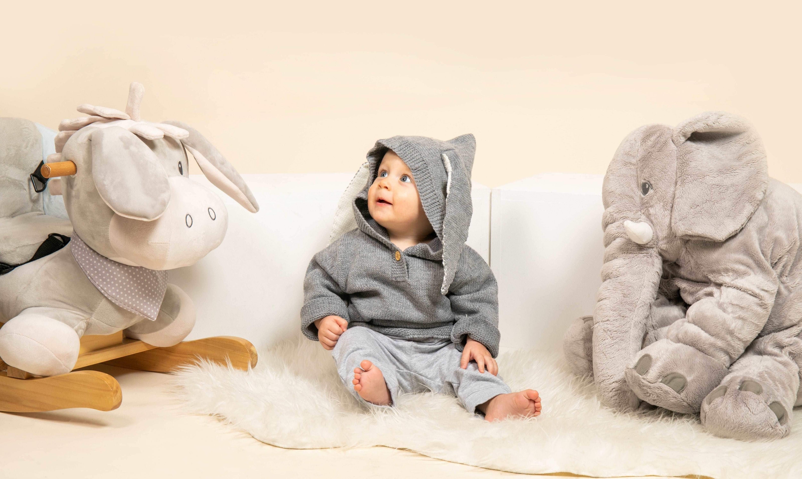 Bunny trui grijs - Twinnies babyshop