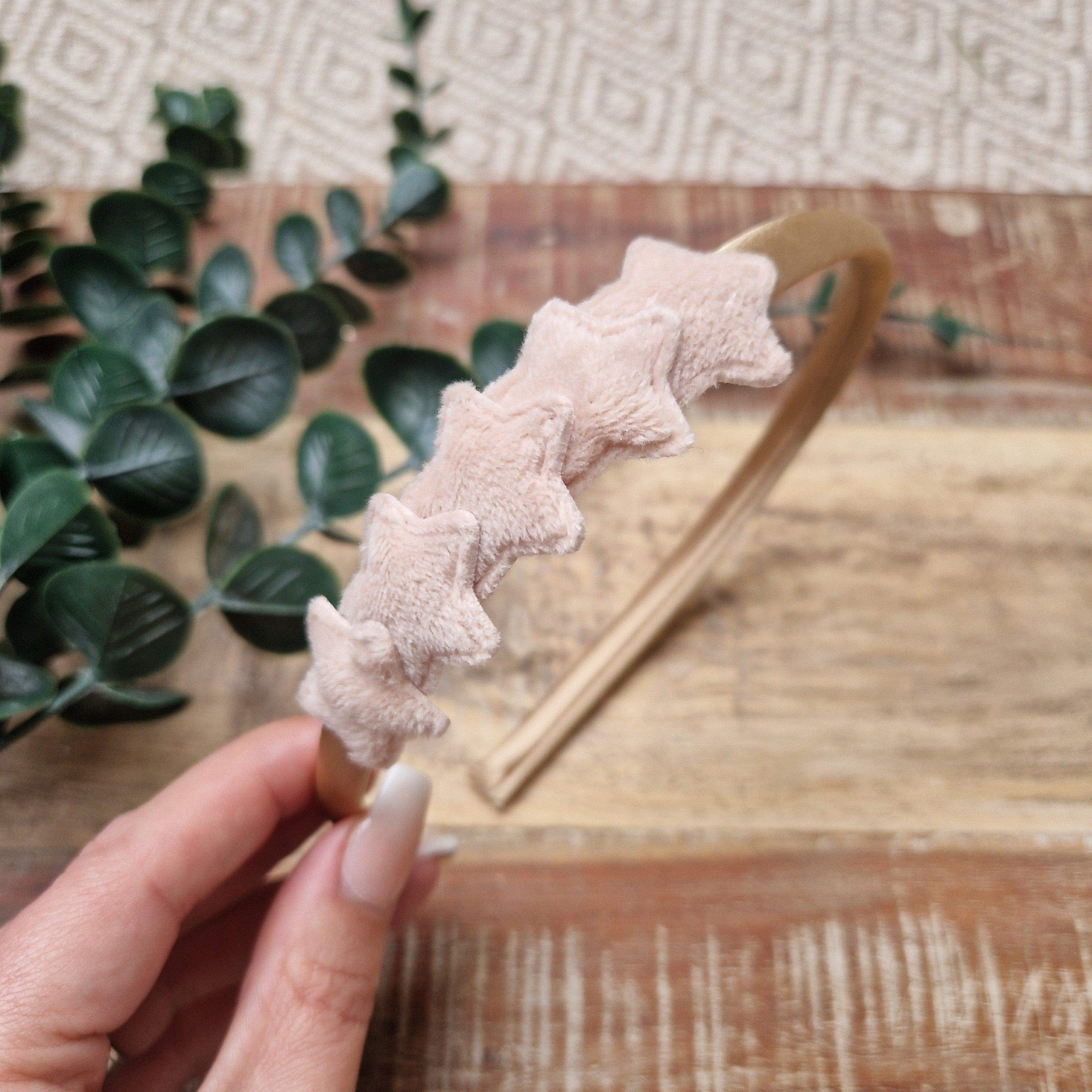 Diadeem sterre beige