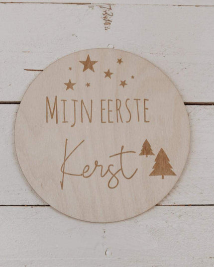 Eerste kerst mijlpaalbord | Hout