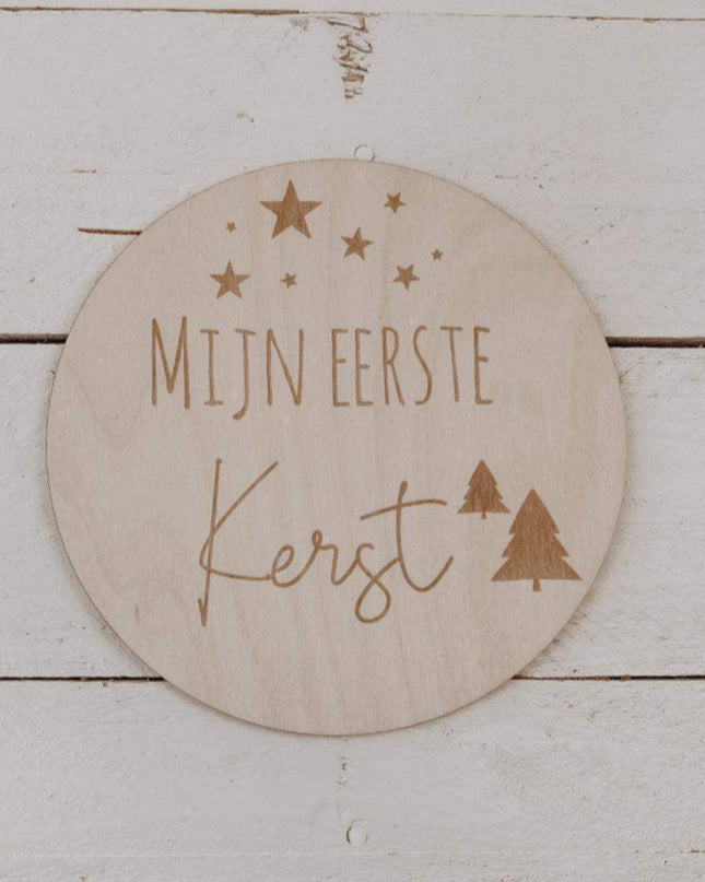 Eerste kerst mijlpaalbord | Hout