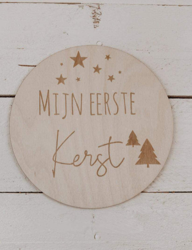 Eerste kerst mijlpaalbord | Hout
