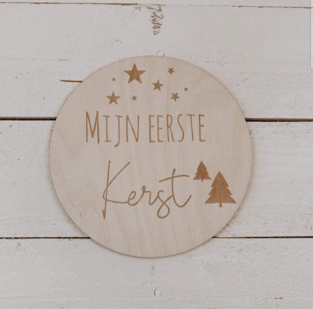 Eerste kerst mijlpaalbord | Hout