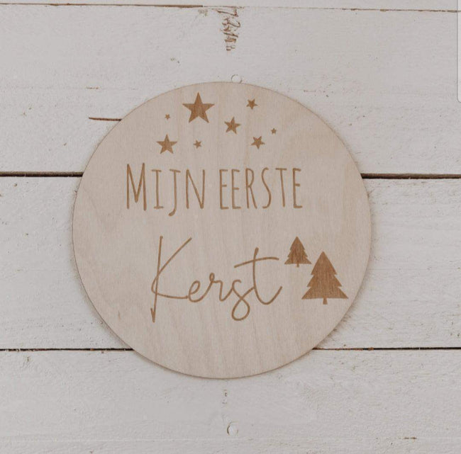 Eerste kerst mijlpaalbord | Hout