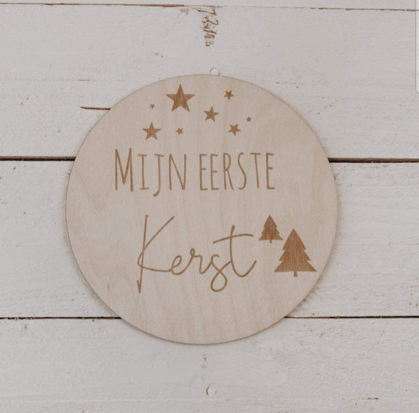 Eerste kerst mijlpaalbord | Hout