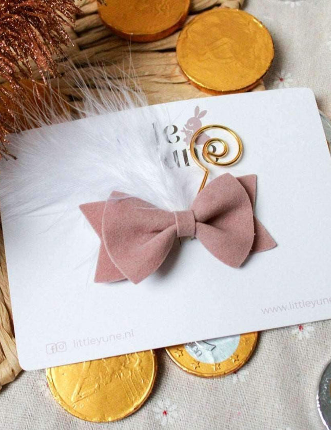 Sinterklaas haarstrik oudroze suède