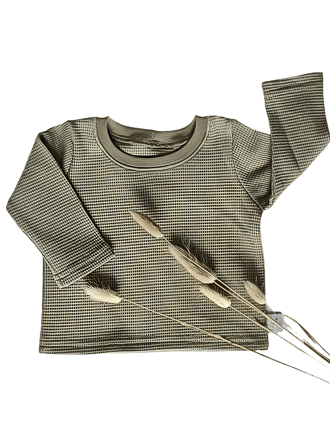Longsleeve wafeljersey | Olijfgroen