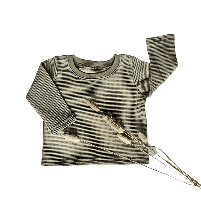 Longsleeve wafeljersey | Olijfgroen