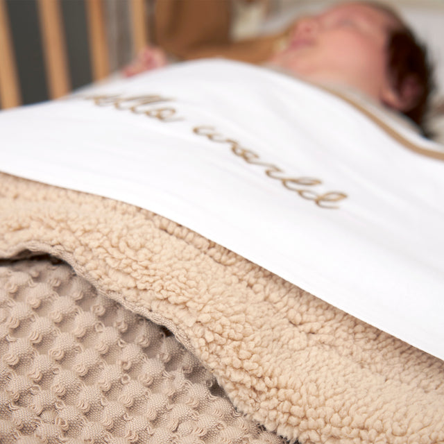 Gepersonaliseerde deken - Waffle Teddy Sand
