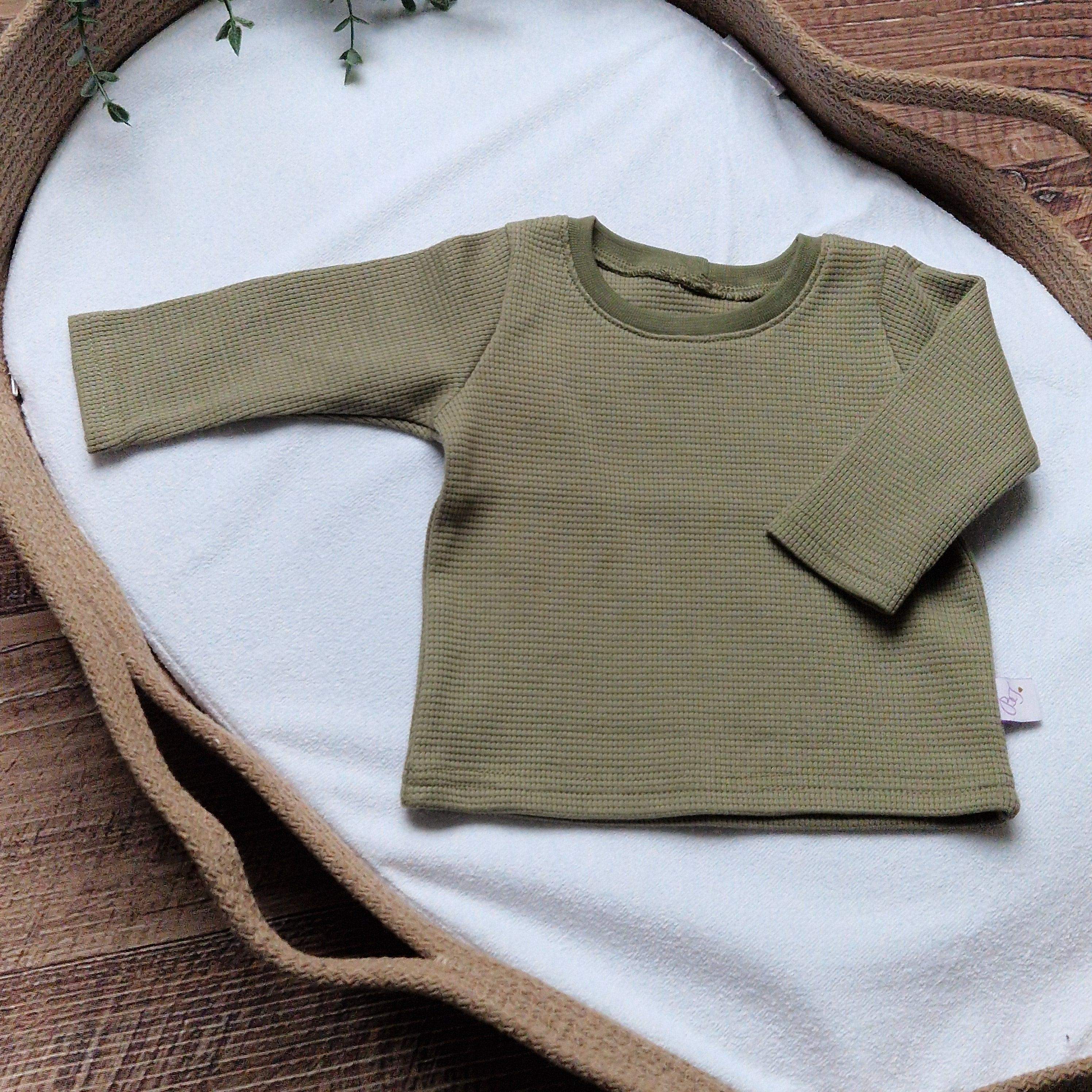 Longsleeve wafeljersey | Olijfgroen