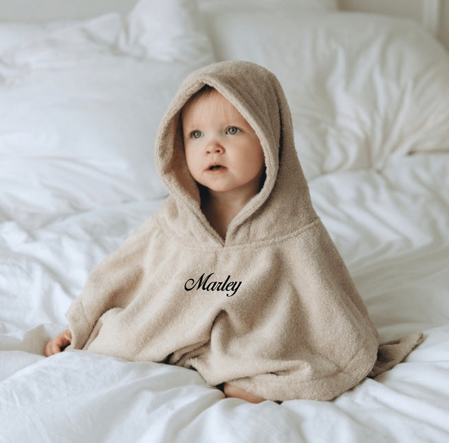 Gepersonaliseerde badponcho met naam - geborduurd