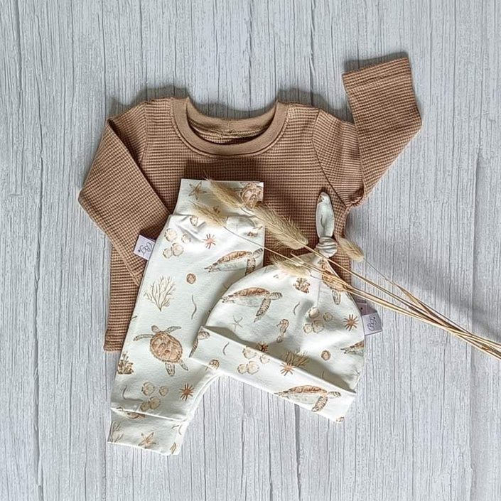 Longsleeve met wafelstructuur | cacao