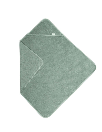 Geborduurde badcape met naam & beertje – 100% Katoen Baby handdoek (80x80 cm)