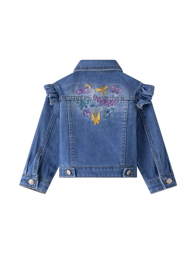 Denim jacket ruffle