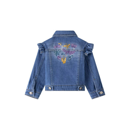 Denim jacket ruffle