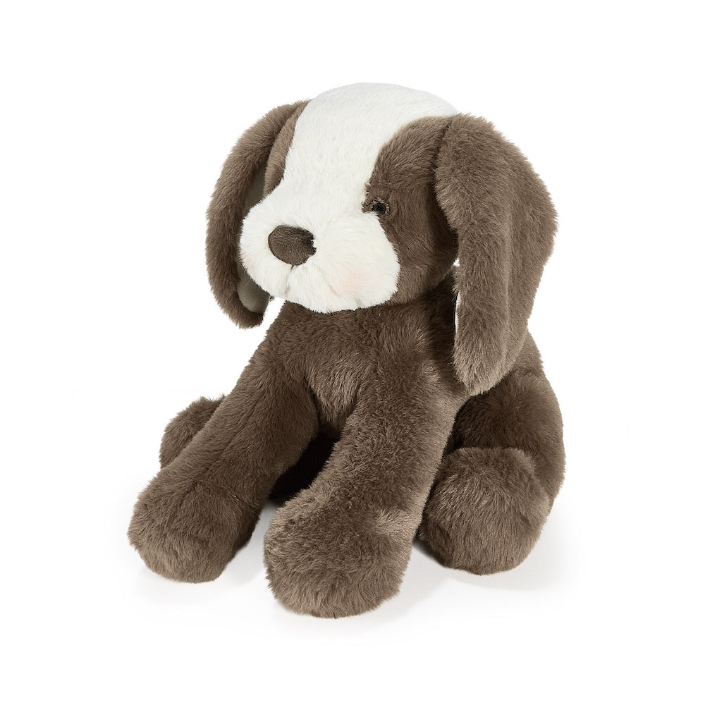 Pluche knuffelhond met naam & geboortedatum geborduurd – Luxe baby knuffel 41 cm