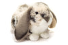 Luxe pluche knuffel konijn met naam geborduurd – Hangoor gevlekt (30 cm)