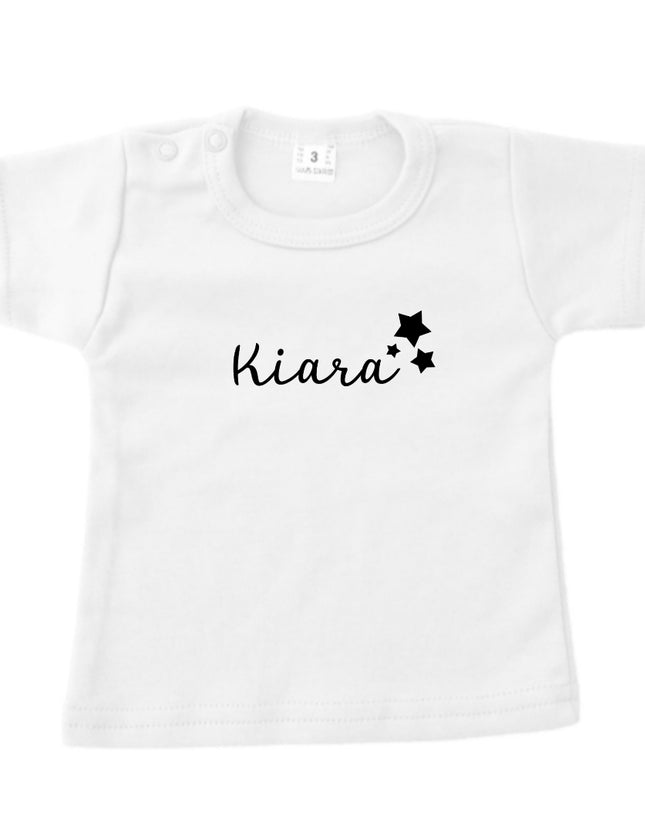 Gepersonaliseerd kinder t-shirt met naam en sterren - jongens & meisjes