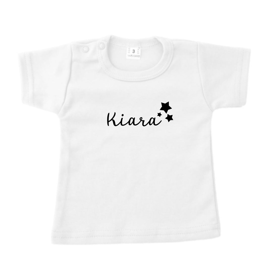 Gepersonaliseerd kinder t-shirt met naam en sterren - jongens & meisjes