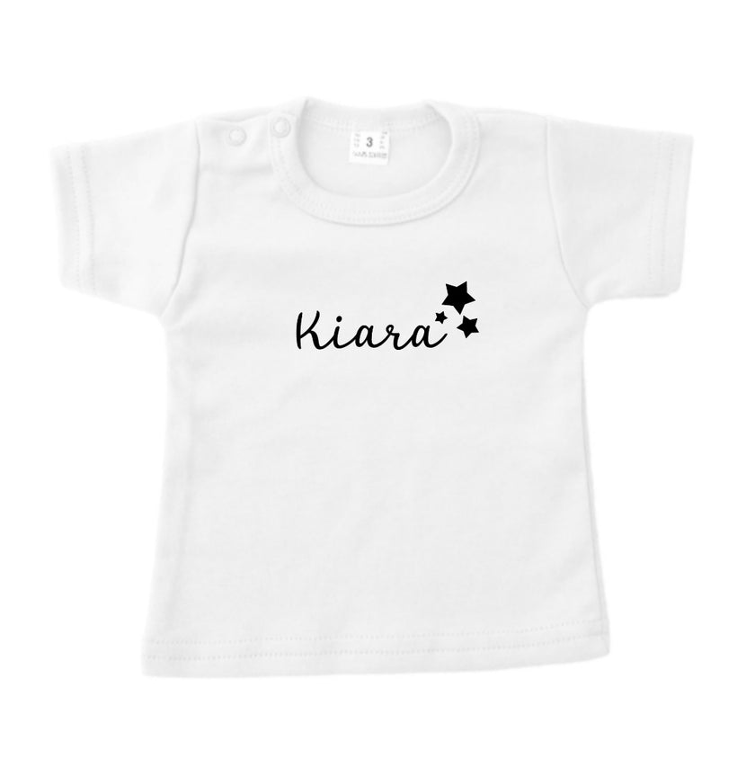 Gepersonaliseerd kinder t-shirt met naam en sterren - jongens & meisjes