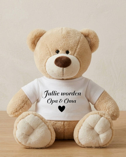 Knuffel met Tekst - 45 cm – Zwangerschapsaankondiging