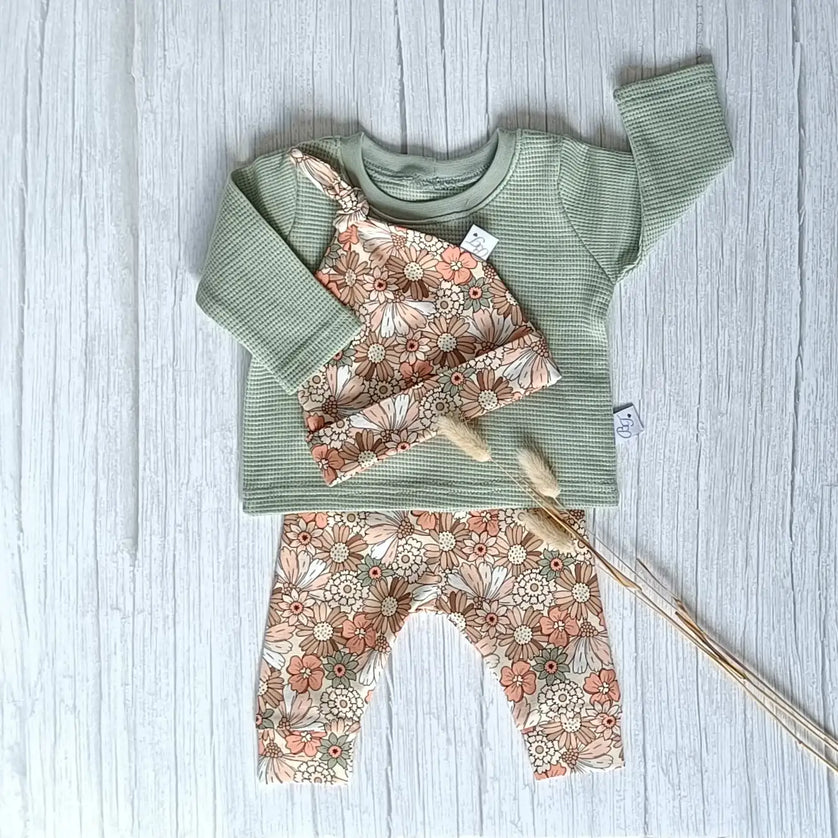 Longsleeve wafeljersey | dusty groen