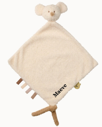Gepersonaliseerde speendoekje - teddy muis - geborduurd