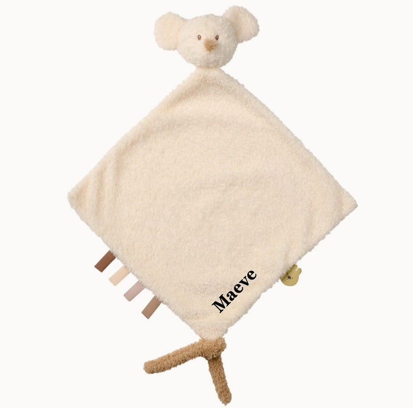 Gepersonaliseerde speendoekje - teddy muis - geborduurd