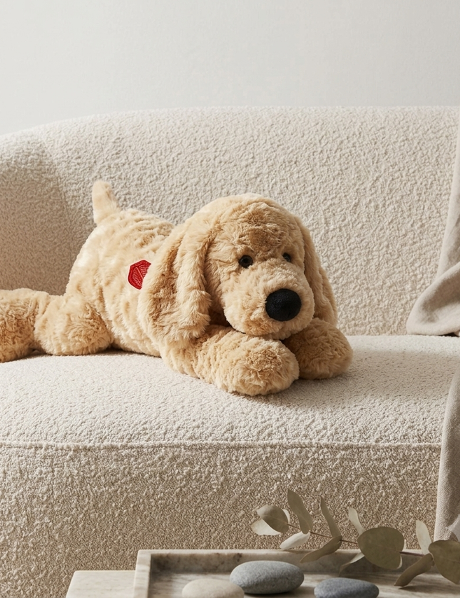 Grote pluche puppy knuffel met naam geborduurd – Luxe hond XL (40 cm)