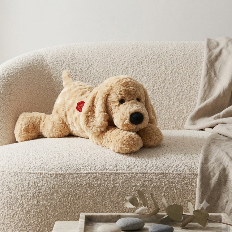 Grote pluche puppy knuffel met naam geborduurd – Luxe hond XL (40 cm)