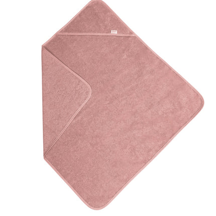 Geborduurde badcape met naam & beertje – 100% Katoen Baby handdoek (80x80 cm)