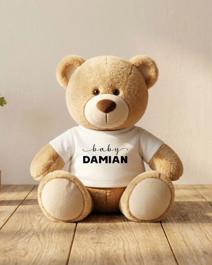 Gepersonaliseerde knuffel met naam – Baby cadeau geboorte | 45 cm