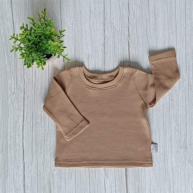 Longsleeve met wafelstructuur | cacao