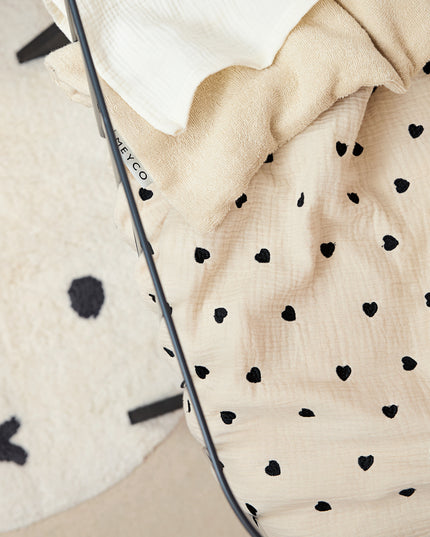 Gepersonaliseerde deken - hydrofiel met badstof Sweet Heart Soft sand