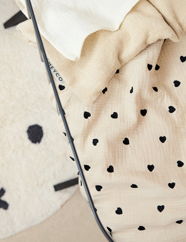 Gepersonaliseerde deken - hydrofiel met badstof Sweet Heart Soft sand