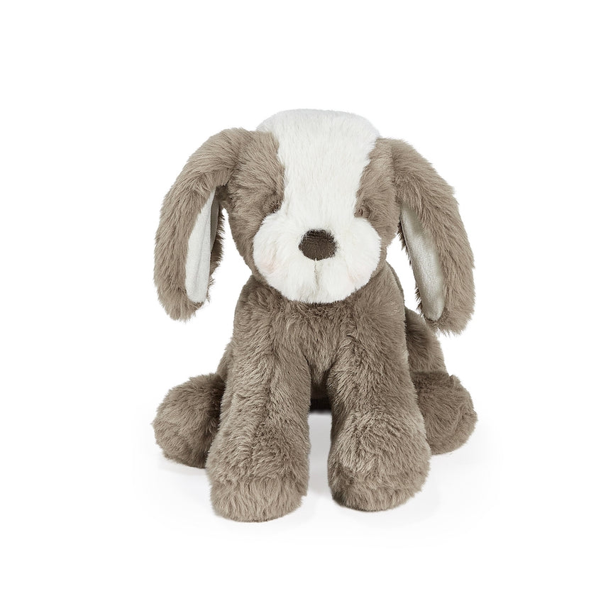 Pluche knuffelhond met naam & geboortedatum geborduurd – Luxe baby knuffel 41 cm