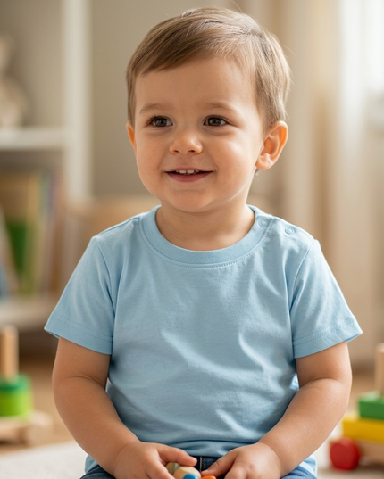 Baby en kinder T-shirt van 100% katoen - Basic shirt jongens en meisjes