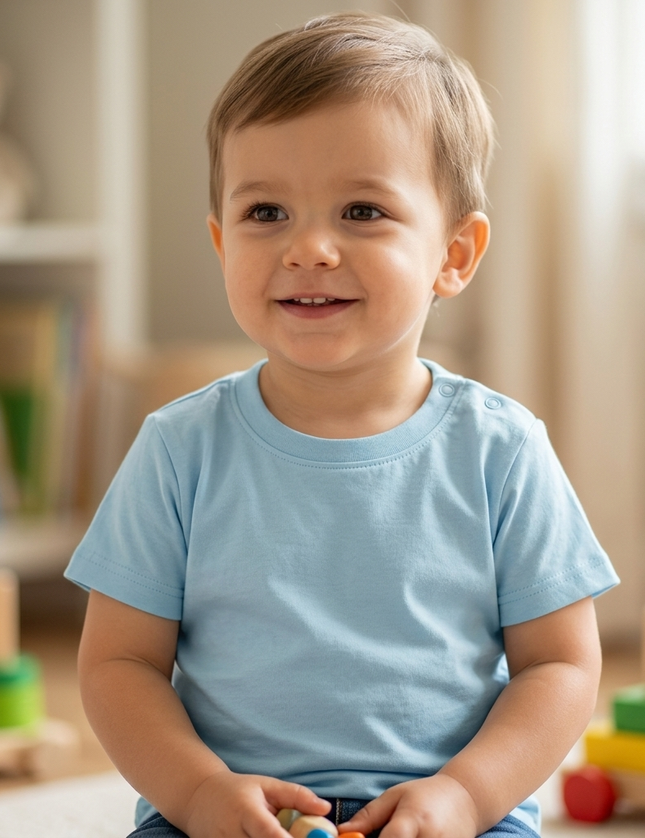 Baby en kinder T-shirt van 100% katoen - Basic shirt jongens en meisjes