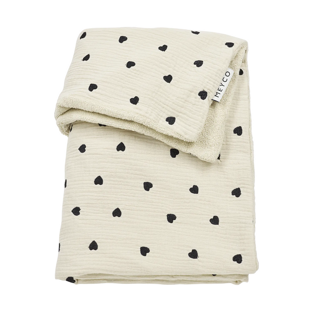 Gepersonaliseerde deken - hydrofiel met badstof Sweet Heart Soft sand