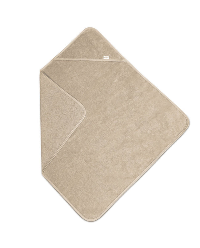 Geborduurde badcape met naam & beertje – 100% Katoen Baby handdoek (80x80 cm)