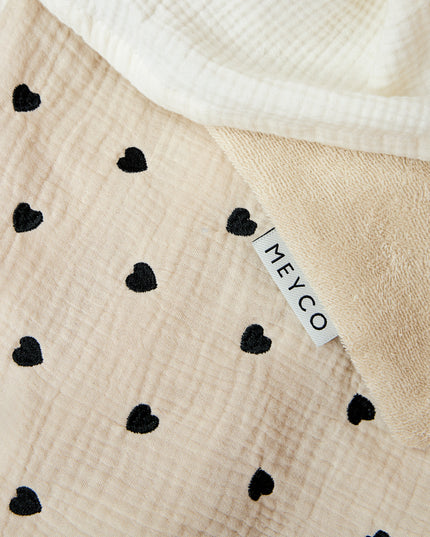 Gepersonaliseerde deken - hydrofiel met badstof Sweet Heart Soft sand