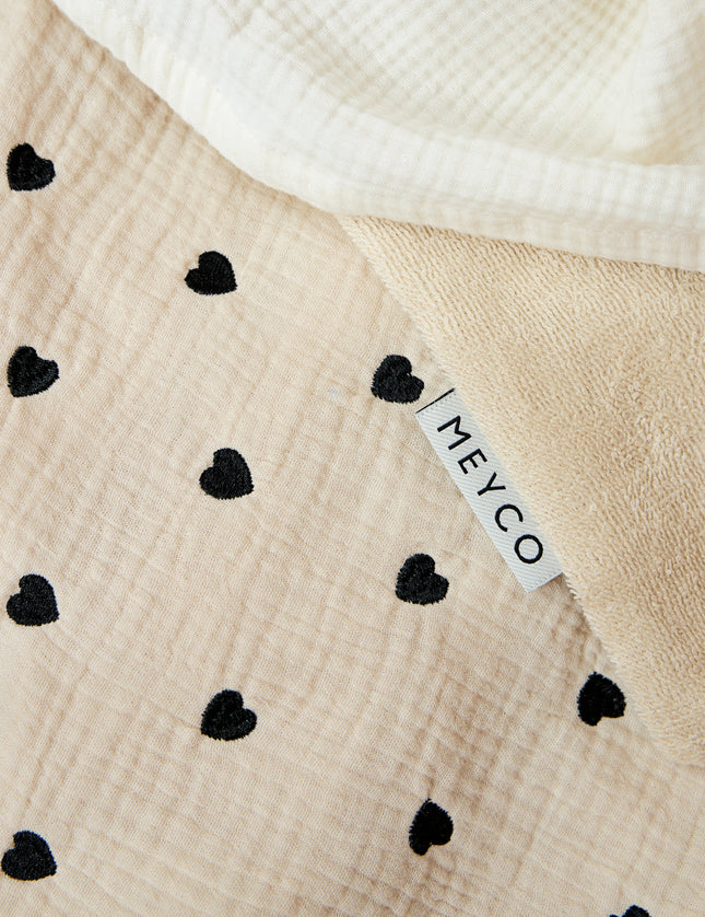 Gepersonaliseerde deken - hydrofiel met badstof Sweet Heart Soft sand