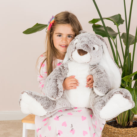 Groot pluche konijn met naam – XXL Knuffel met grote oren (50 cm)