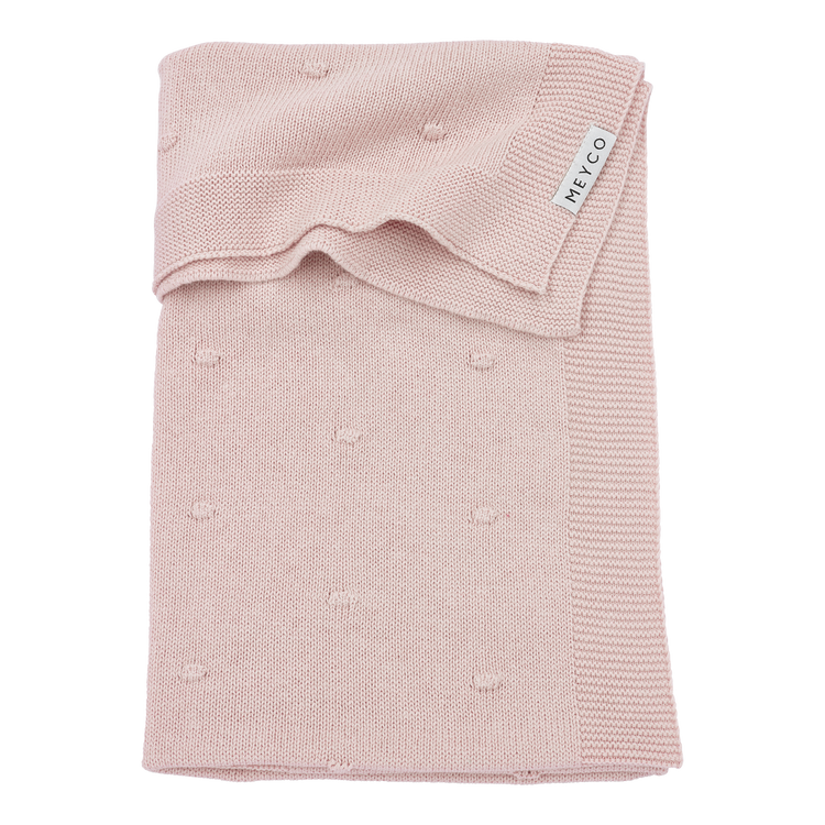 Deken knots soft pink - Geborduurd