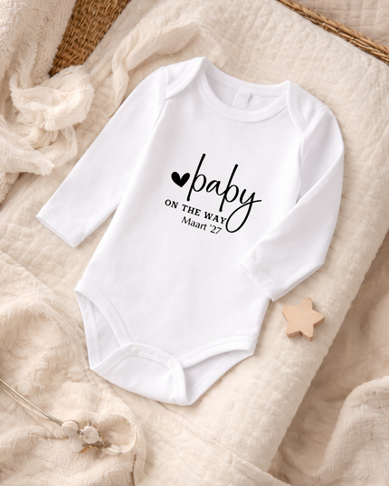 Gepersonaliseerde romper baby on the way | Zwangerschap aankondiging romper baby