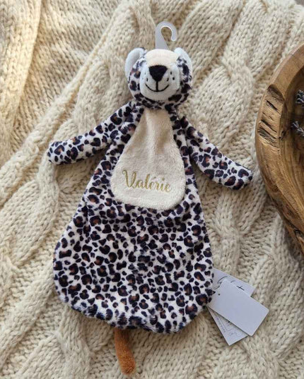 Gepersonaliseerde Knuffeldoekje Leopard Lou