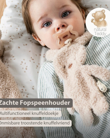 Gepersonaliseerde speendoekje - teddy konijn - geborduurd