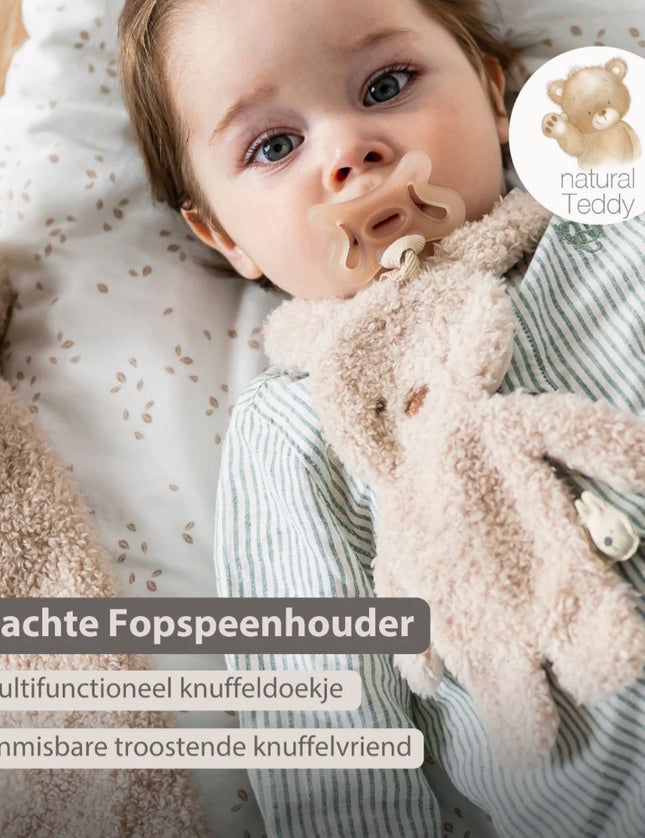 Gepersonaliseerde speendoekje - teddy konijn - geborduurd