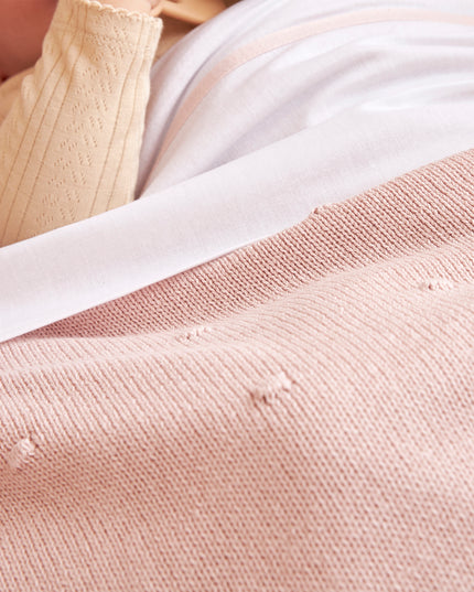 Deken knots soft pink - Geborduurd