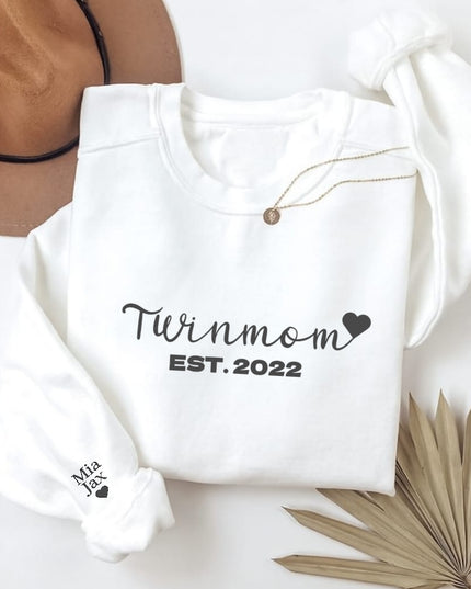 Gepersonaliseerde tweeling mama trui | Twinmom est.