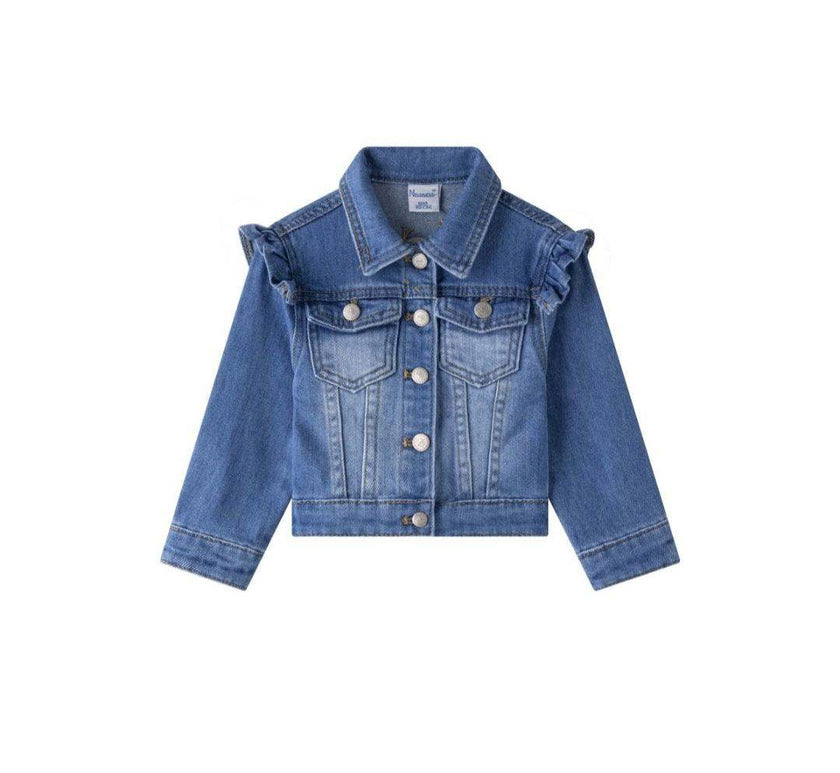 Denim jacket ruffle